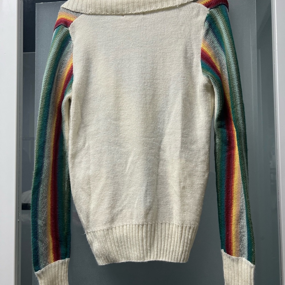 Multicolor Striped Women's Cardigan Sweater - Picture 5 of 9